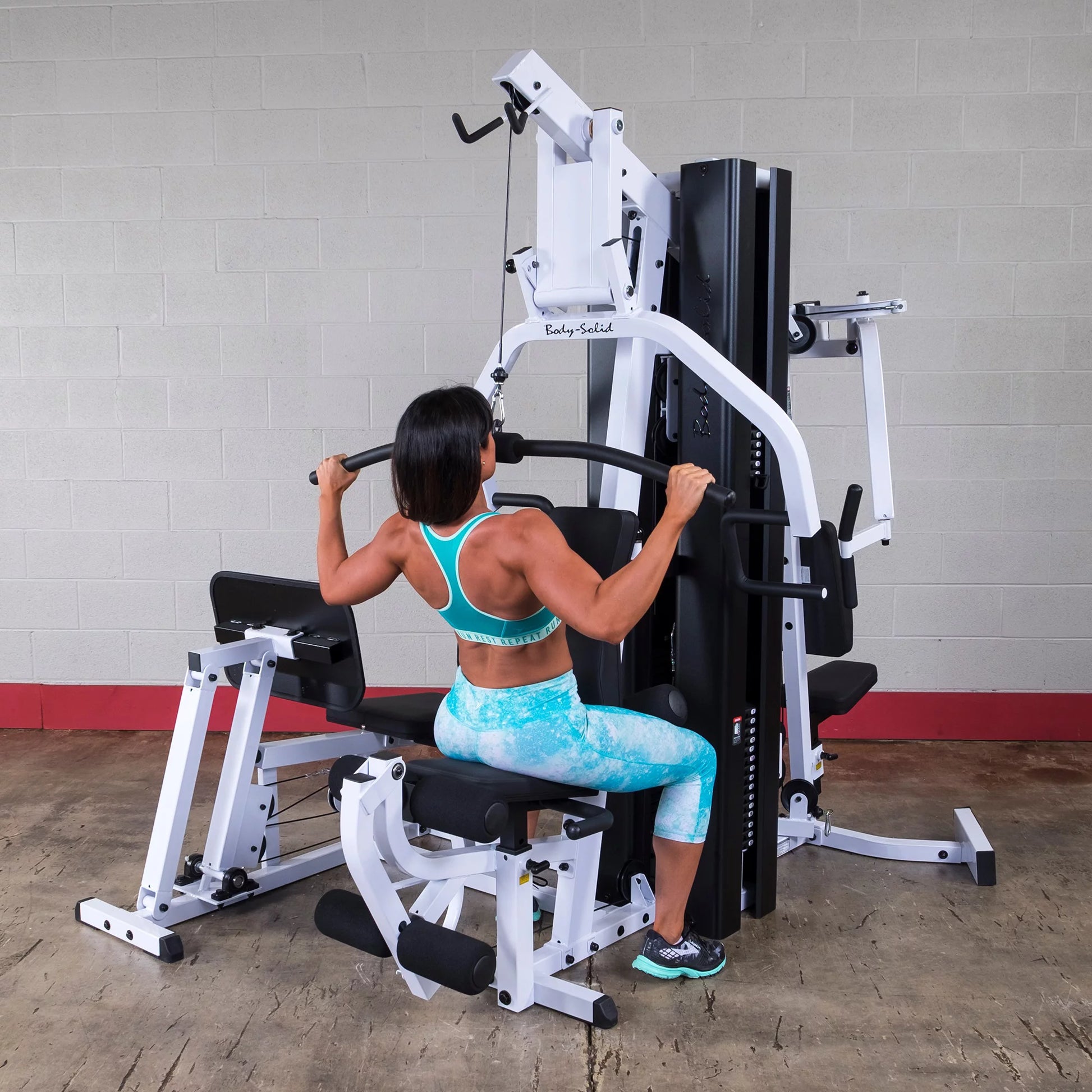 Body Solid EXM3000LPS Commercial Double Stack Gym System - Three Station Configuration