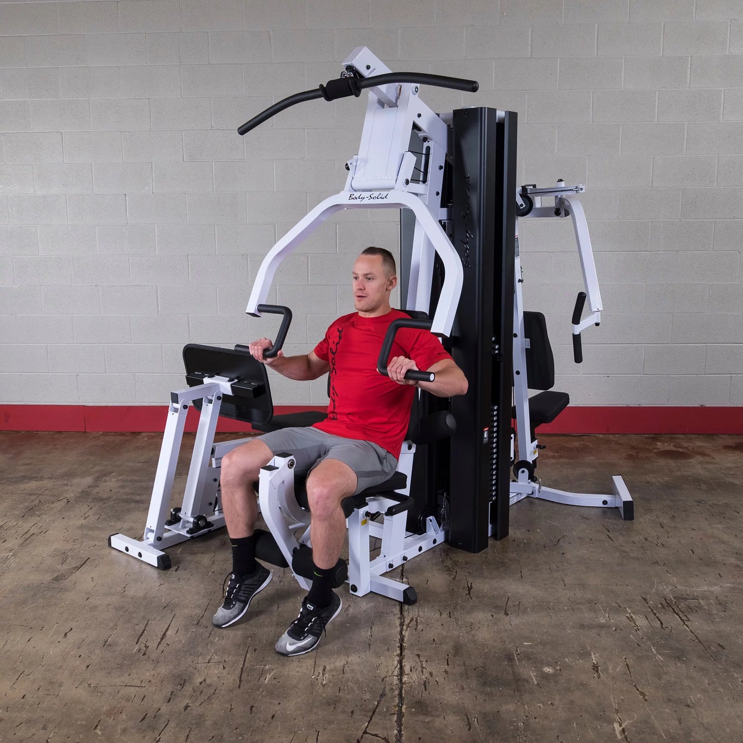 Body Solid EXM3000LPS Commercial Double Stack Gym System - Three Station Configuration