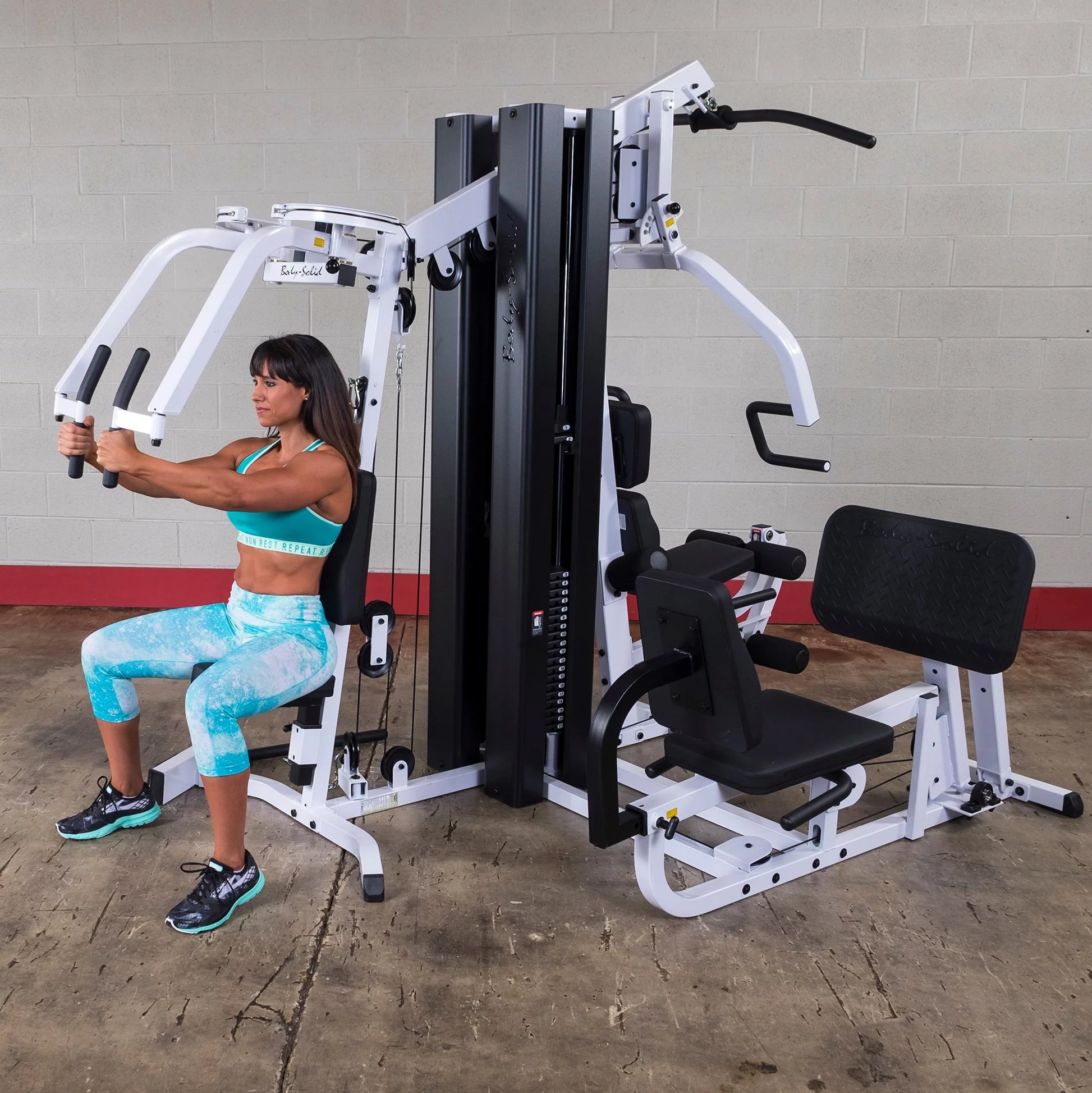 Body Solid EXM3000LPS Commercial Double Stack Gym System - Three Station Configuration